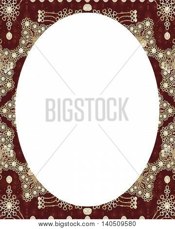 Circle White Frame Background With Decorated Borders