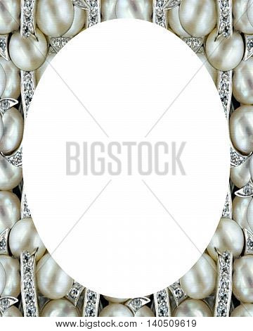 Circle White Frame Background With Decorated Borders