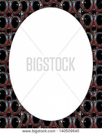 Circle White Frame Background With Decorated Borders