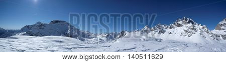 snowy landscape from mount cazzola   during winter