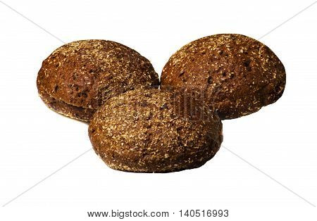 Coarse Grain Bread Isolated On White Background.