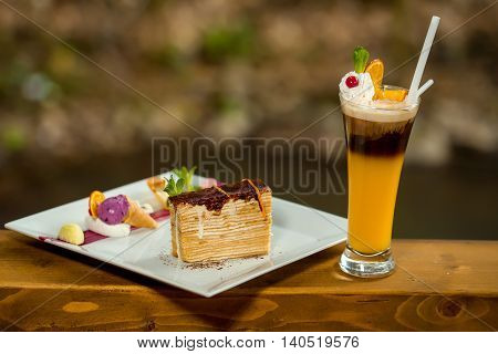 Decorated Dessert And Cocktail