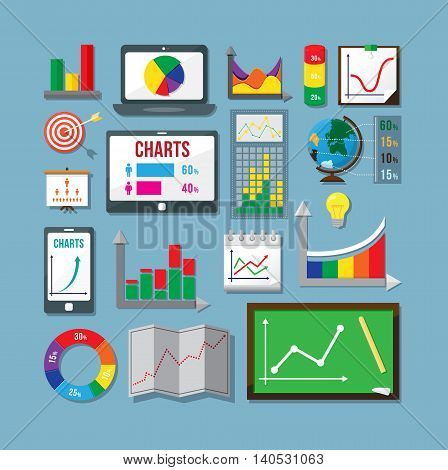 vector collection of colorful flat business icons.