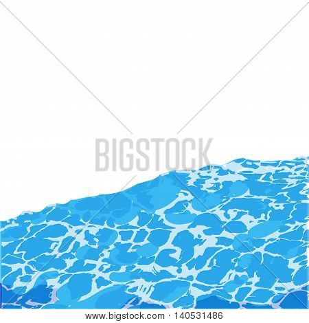 Ocean sea or pool water surface caustic texture with sun reflections background. Vector Illustration.