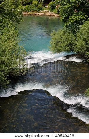 Branch of Slunjcica river flowing in Rastoke Croatia
