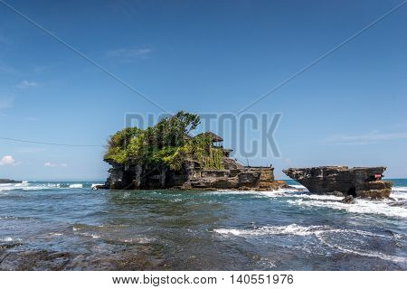 Tanah Lot temple Bali, Indonesia clear sky