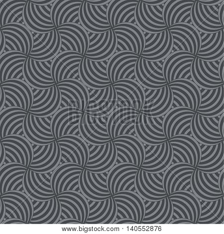 Art deco seamless pattern. Modern stylish texture. Repeating geometrical shapes arched scales arcs. Vector element of graphic design. Vector abstract seamless background