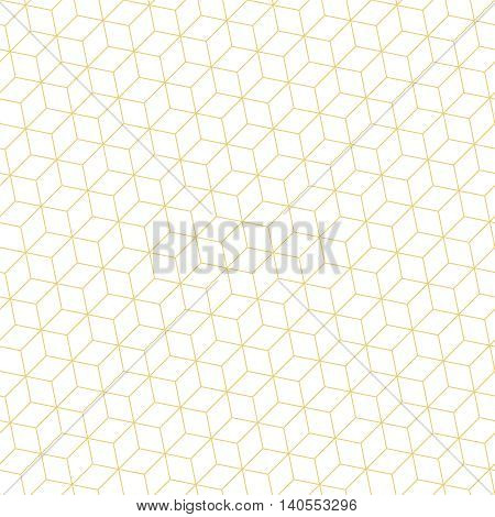 Seamless pattern. Modern stylish geometric texture with regularly repeating thin line hexagons cubes. Vector element of graphic design