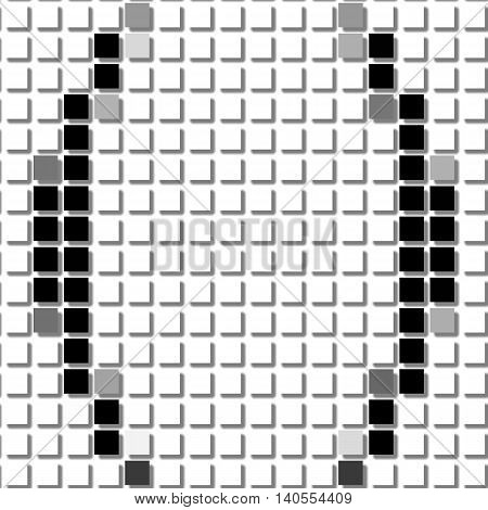 Bracket. Simple Geometric Pattern Of Black Squares In Bracket