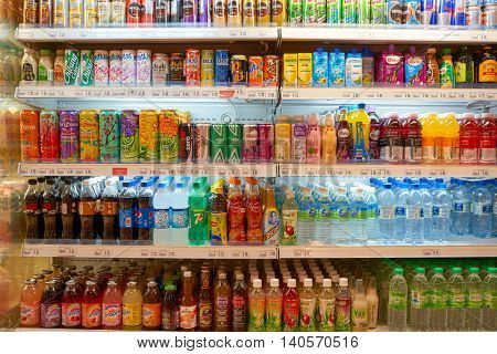 KUALA LUMPUR, MALAYSIA - CIRCA MAY, 2016: inside of a grocery store in Kuala Lumpur. A grocery store is a retail store that primarily sells food.