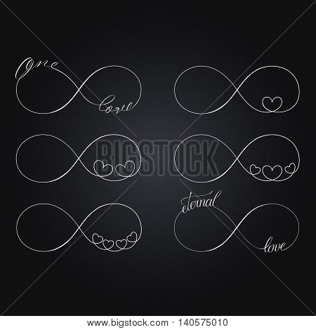 Popular infinity love symbols set for tattoo