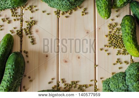 Healthy Organic Vegetables On A Wooden Background.