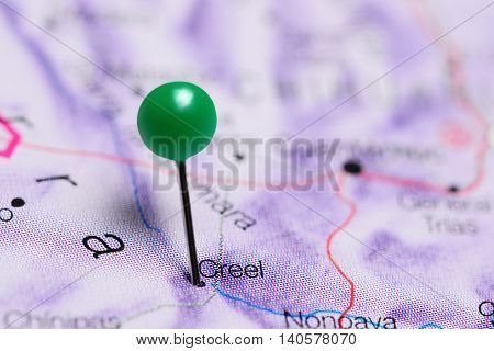 Creel pinned on a map of Mexico