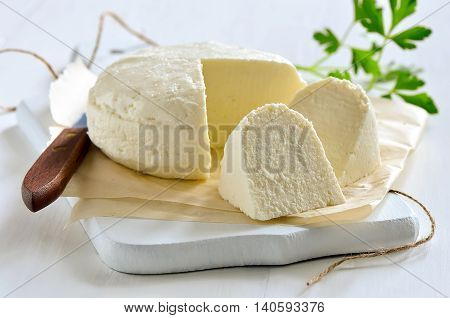 Soft chese on a traditional recipe farm fresh organic food