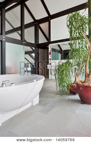 Interior da cozinha de casa moderna