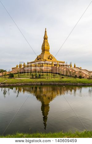 Famous Maha Mongkol Bua Pagoda In Roi-ed Thailand.