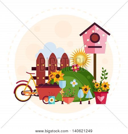 Big garden and farm set Illustration EPS 10
