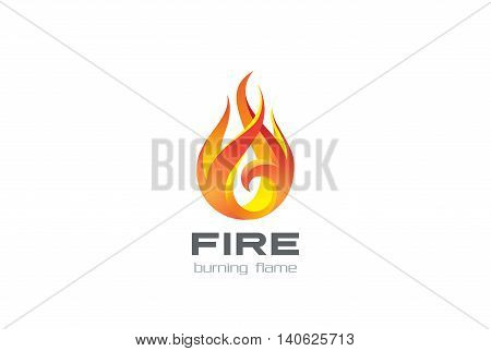 Fire Flame Logo design vector Burning fireball Logotype icon