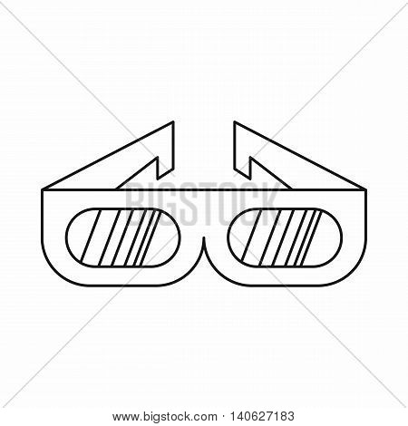3D glasses icon in outline style isolated on white background. Cinema symbol