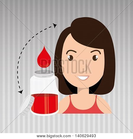 woman young bood donor vector illustration eps 10