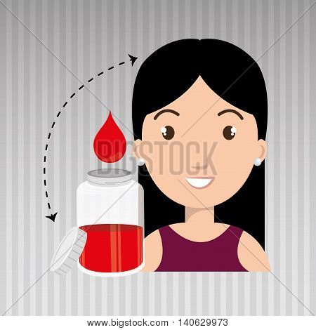 woman young bood donor vector illustration eps 10