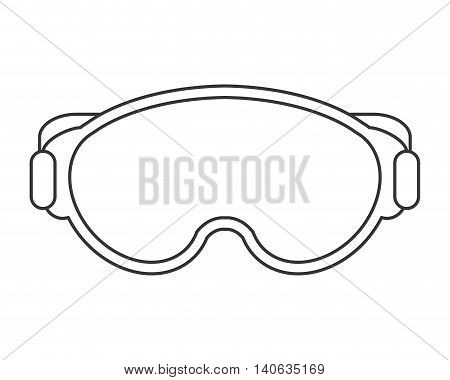 flat design ski mask icon vector illustration