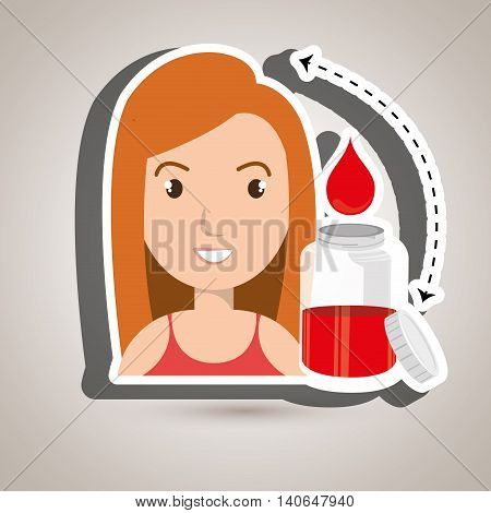 woman young bood donor vector illustration eps 10