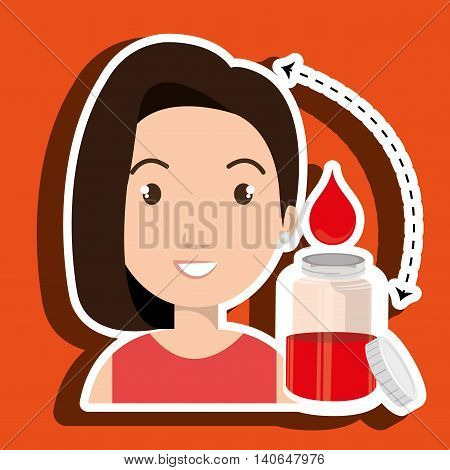 woman young bood donor vector illustration eps 10