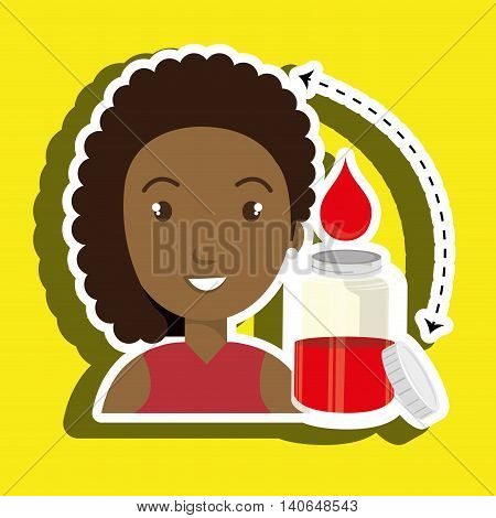 woman young bood donor vector illustration eps 10