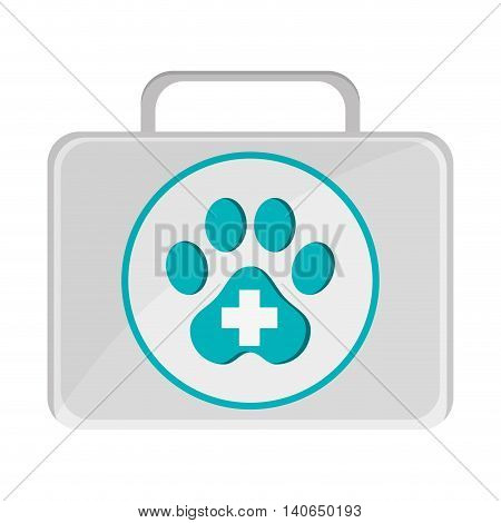flat design pet first aid kit icon vector illustration