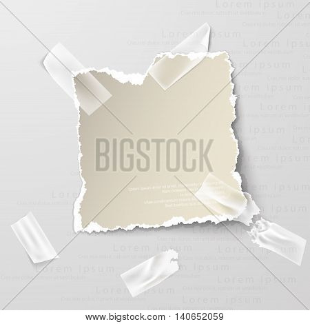 design elements, torn paper with transparent sellotape
