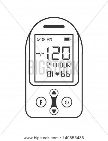 flat design heartrate wrist tracker icon vector illustration