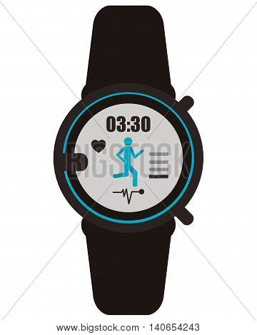 flat design heartrate wrist tracker icon vector illustration