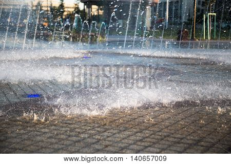 Beautiful Fountain In Park, Old Bukhara City, Uzbekistan