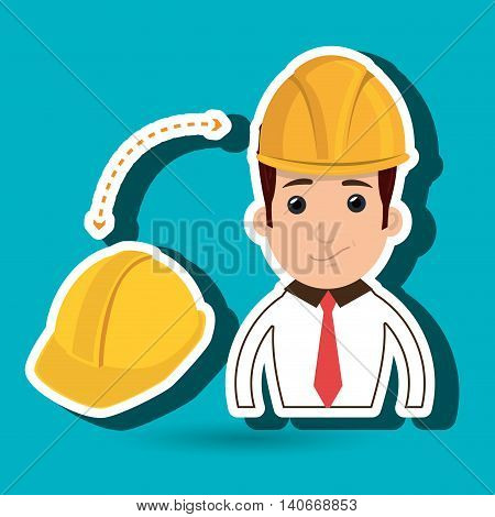 man construction tool work vector illustration graphic