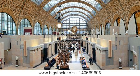 PARIS, FRANCE - MAY 13: D'Orsay interior view on May 13, 2015 in Paris. It host the world's largest collection of impressionist and post-impressionist masterpieces.