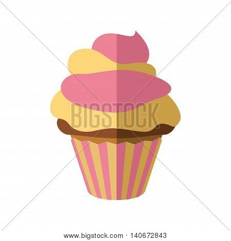 Bakery concept represented by muffing cupcake icon. Isolated and flat illustration