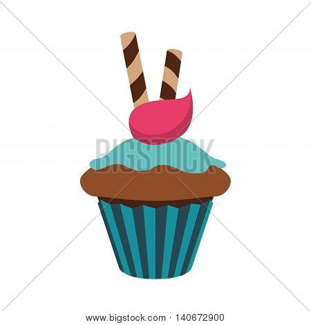 Bakery concept represented by muffing cupcake icon. Isolated and flat illustration