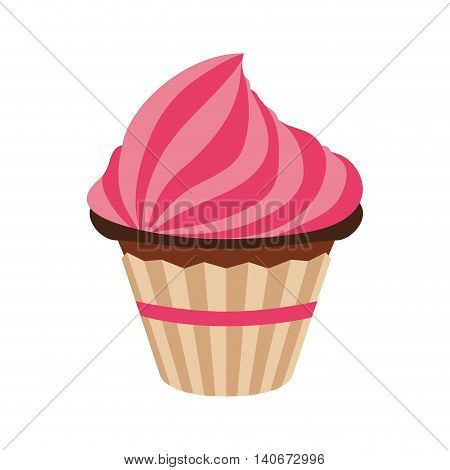 Bakery concept represented by muffing cupcake icon. Isolated and flat illustration