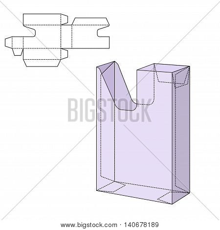 Vector Illustration of Diecut Craft Box for Design, Website, Background, Banner. Retail Folding package Template. Fold pack with dieline for your brand on it