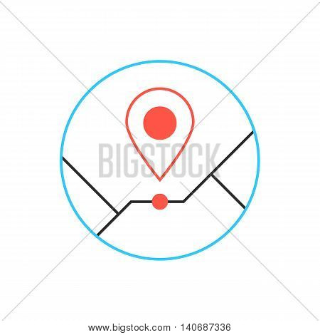 outline pin icon from thin line. concept of creative company emblem, exact coordinates, positioning system, cartography, targeting distant. isolated on white background. flat style modern brand design