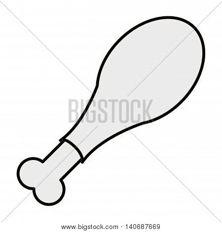 flat design chicken drumstick icon vector illustration