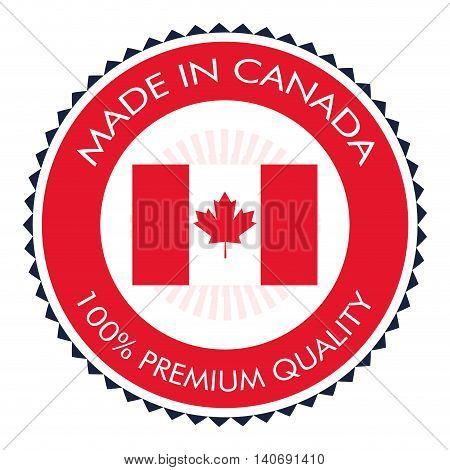 flat design made in canada badge icon vector illustration