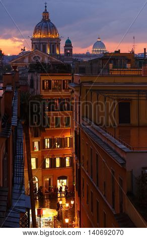 Rome City Night View, Italy.