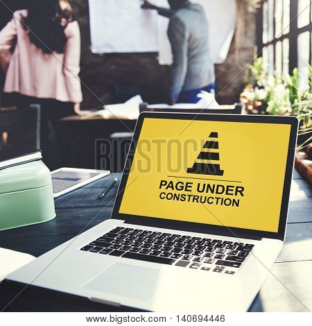 Under Construction Technical Problems Progress Concept