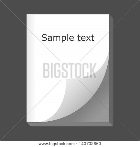 Big sketch pad. 3D effect. Isolated vector illustration.