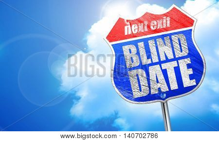 blind date, 3D rendering, blue street sign