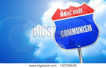 communism, 3D rendering, blue street sign