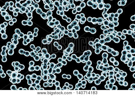 Science Concept. Bacteria cells extreme closeup. 3d Rendering