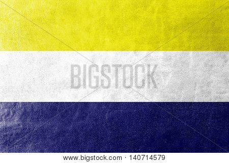 Flag Of Daule, Ecuador, Painted On Leather Texture